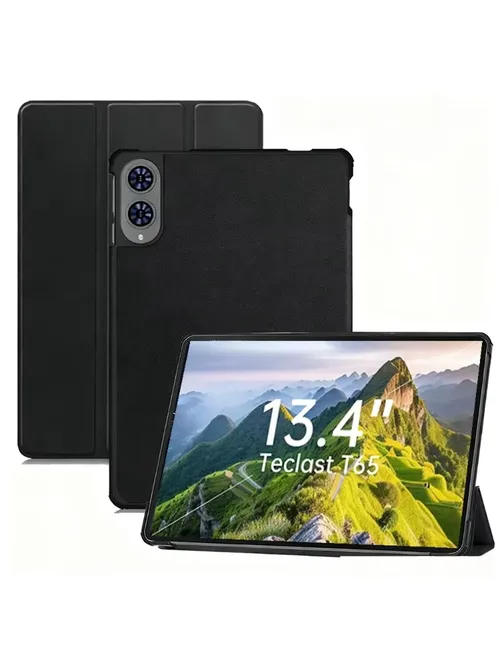 Teclast T65 2025용 푼다 케이스, 13.4인치 태블릿 PC 케이스, 하드 백 코크가 있는 3단 접이식 스탠드 커버