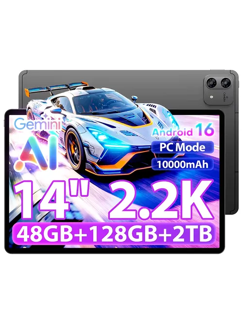 14인치 태블릿 PC 테클라스트 T70 프로 2240x1400 TDDI MTK Helio G100 최대 48GB 램+128GB 롬 10000mAh 18W 4G 네트워크&통화 안드로이드 16