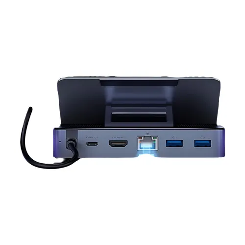 스팀 데크용 Baseus USB C 도킹 스테이션 Nintend 스위치 6-in-1 유형 C ~ 4K@60Hz HDMI 호환 기가비트 이더넷 USB 3.0 허브