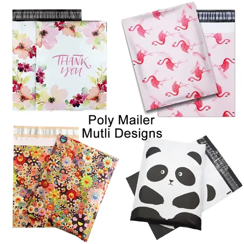 10PCS 25x33cm 다채로운 폴리 메일러 믹스 패턴 의류 가방 폴리 메일러 셀프 씰 봉투 선물 가방 택배 배송 봉투