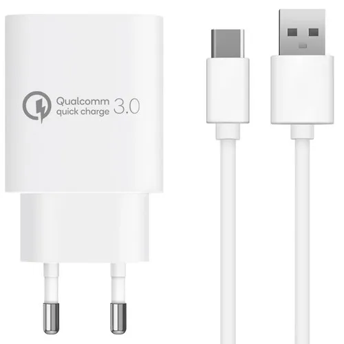 홈플래닛 퀄컴 공식인증 QC3.0 18W고속충전기 + 타입C케이블 1.2m 세트