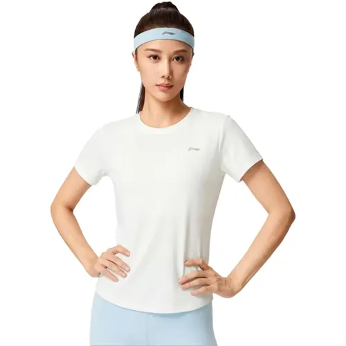 Li-Ning 여성용 트레이닝 티셔츠 LN COOL 43%비스코스 41%폴리아미드 11%모달 5%엘라스테인 루즈 리닝 피트니스 티셔츠 ATSW172