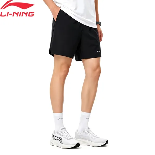 Li-Ning 남성용 프로페셔널 러닝 반바지 LN DRY 88%폴리에스테르 12%엘라스테인 반사성 편안한 LiNing 스포츠 하의 AKSW119