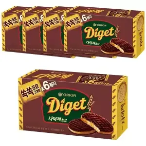 오리온 다이제 초코 312g, 5개
