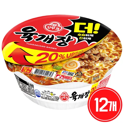 오뚜기 육개장 컵 104g, 12개