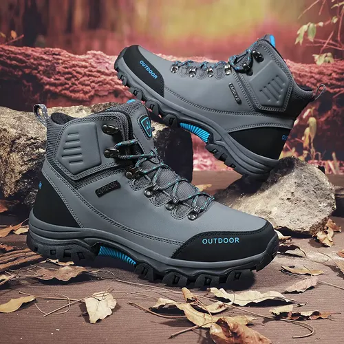 남성 하이킹 신발 2025 신상 가을 캐주얼 하이탑 부츠 미끄럼 방지 내구성 트레킹 산악 워킹 아웃도어 운동화