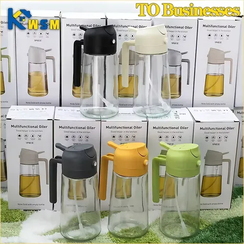 2in1 500ml 유리 오일 분무기 오일 스프레이 병 오일 탱크 바베큐 주방 베이킹 바베큐 피크닉 주방 도구 비즈니스