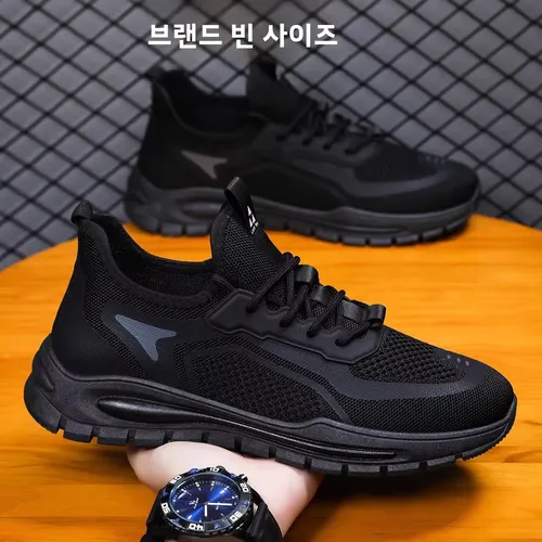 남성용 여름 러닝 통기성 메쉬 신발 캐주얼 경량 냄새방지 작업 안전화 라운드 토 낮은 굽 고무 밑창