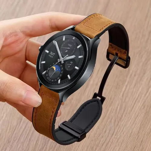 샤오미 워치 2 프로, S5, S4 46mm, S3, S2, S1 프로, 액티브 모델용 가죽 실리콘 스트랩, 22mm 자석식 시계 밴드 (미 워치 컬러/컬러 2용)