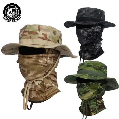 Musion Boonie Hat Balaclava 모자 정장 접이식 모자 태양 보호 낚시 모자 통기성 어부 야외 사냥 낚시 와이드 H