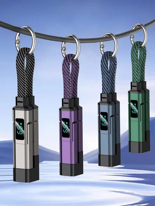 1/2PCS 4 in 1 65W 키체인 충전 케이블 USB C(V/A/W 디스플레이 타입 C 포함) 아이폰/아이패드/삼성/노트북용 애플 휴대용 코드
