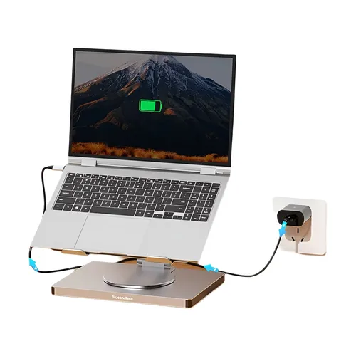 블루엔들리스 알루미늄 아이패드 거치대, 10-in-1 도킹 허브, 4K 60Hz, Type-C 어댑터, USB 3.0, 5Gbps, 100W PD 충전기 (노트북 및 데스크톱용)