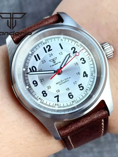 Tandorio 36mm 패션 20BAR 남성용 자동 다이브 파일럿 시계 여성용 NH35/PT5000/Miyota8215 Movt 사파이어 손목 시계 Green Lume