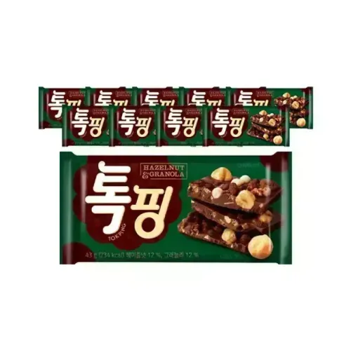 오리온 톡핑 헤이즐넛 그래놀라 43g, 10입, 1개