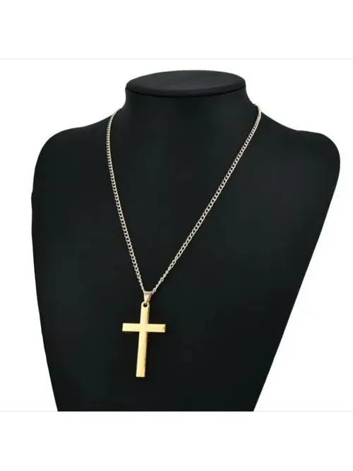 Classic Stainless Steel Cross Pendant Necklace for Women Men Link Chain Charm Necklace Cool Boys Girls Punk Hip Hop Jewelry Gift