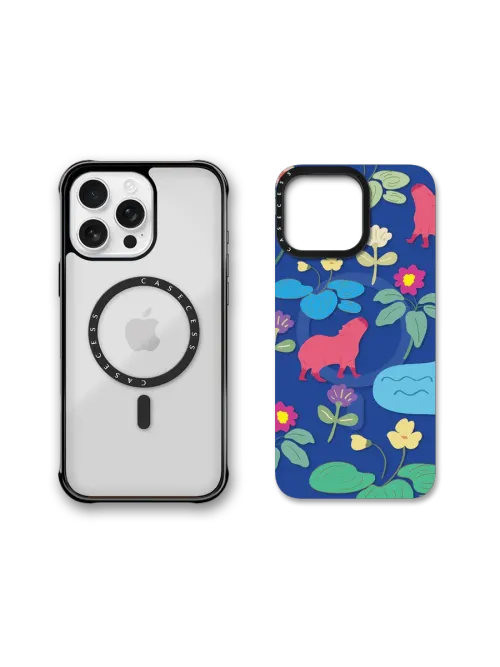 Capybara Paradise Azure Lagoon - iPhone 15 Pro Max / Base Case+Back Cover