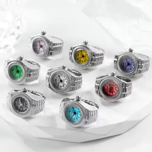 Ring Watch New Hot Selling Creative Alloy Shell Finger Circular Dial Couple Men And Women