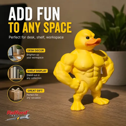 Muscle Duck Statue -3D Desktop Decor,Cute Bookshelf Whimsical Figurine,Multifunctional Indoor/Outdoor Decoration, Home Accessory