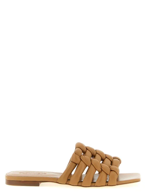 Tod's Padded Leather Sandal — Brown