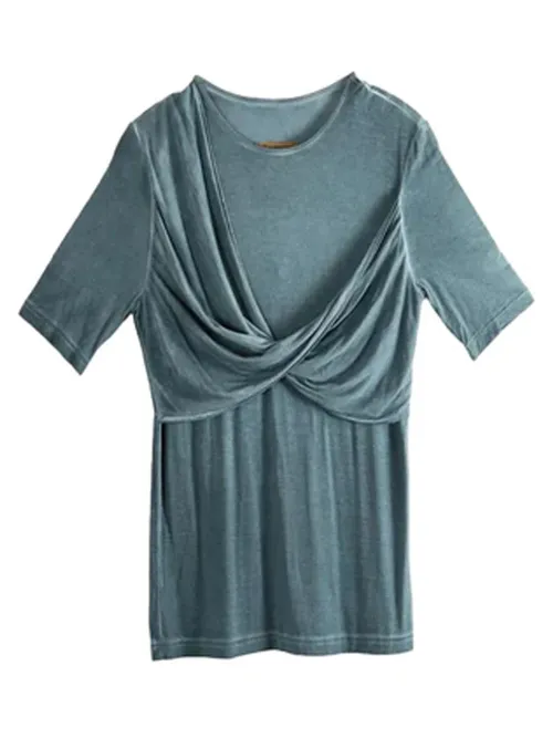 Uma Wang Twisted Jersey Top — Blue