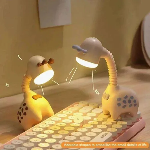 Giraffe Battery Led Light Rechargeable Table Lamp For Office Living Room Desktop Home Decoration Bedside Night Lamps H260224