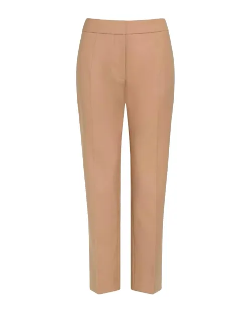 Patou Pressed Crease Capri Trousers — Beige