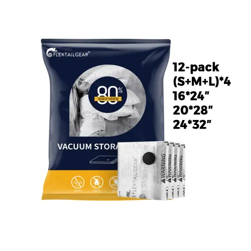 Vacuum Storage Bags (without pump) - S+M+L / 12-Pack