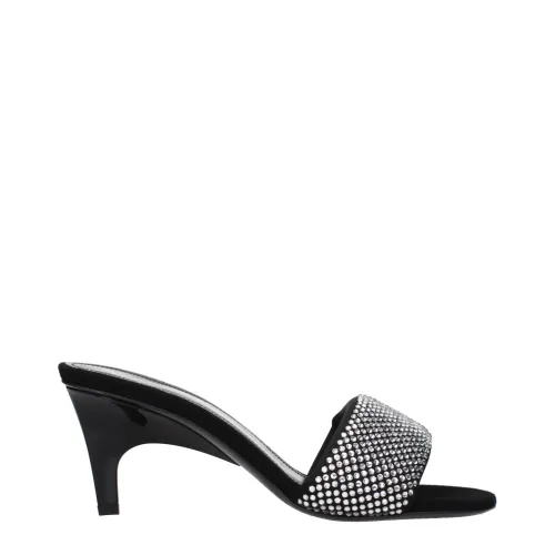 Prada Studded Fabric Heel Sandal — Black