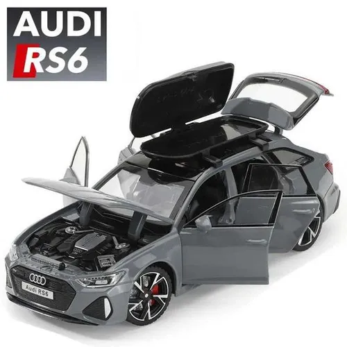 1/32 Audi RS6 Toy Car Model with Sound Light Doors Opened Alloy Diecast Model Vehicle Collection Toy for Boy Adult Festival Gift C251118
