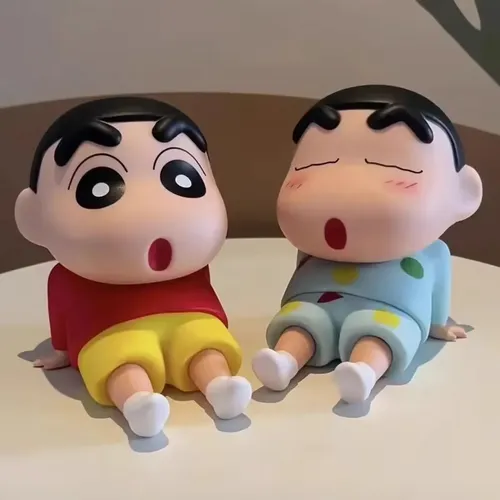 Kawaii Crayon Shin-Chan Phone Holder Desktop Ornaments Anime Figure Phone Support Mini GK Collection Decoration Toys Girls Gifts
