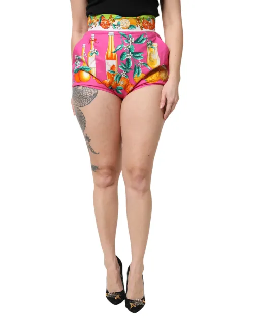 Dolce & Gabbana Fruit-Print Cotton Shorts — Pink