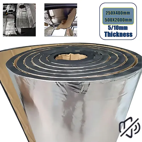 5/10mm Car Soundproof Mat Proofing Deadener Heat Noise Insulation Deadening Mat Hood Closed Cell Foam Accessories Multiple Sizes