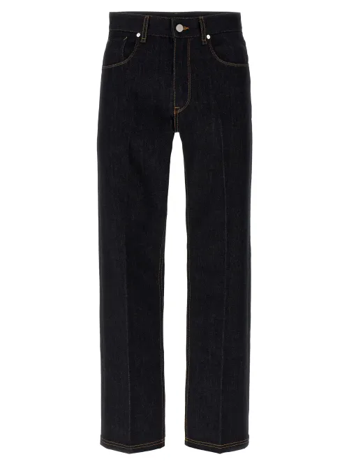 Fendi Cotton Straight-Leg Jeans — Blue