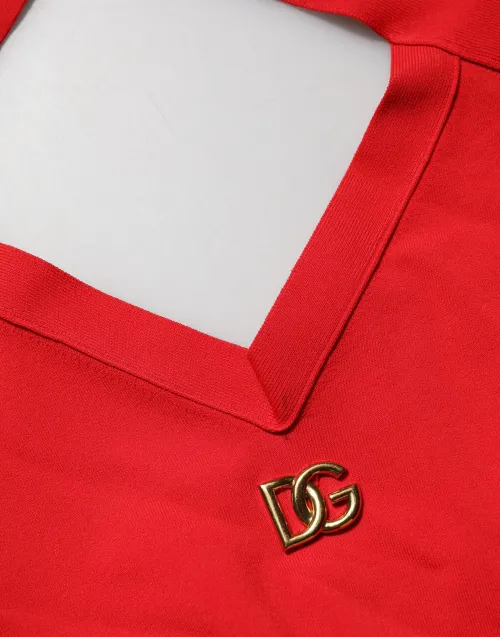 Dolce & Gabbana Logo-Detailed Viscose Tank Top — Red