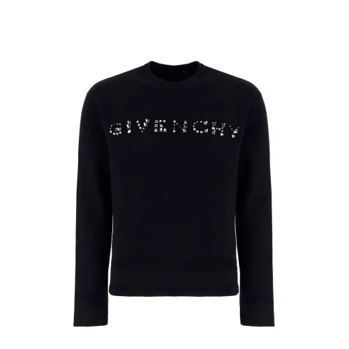 Givenchy Logo-Studded Cotton Sweatshirt — Black