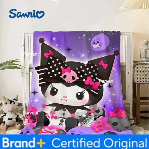 Sanrio Bedroom Decoration Kawaii Kuromis Cushion Blanket for Living Room Home Warm Winter Blankets Bedspread on the Bed Sofa Throw Knee H251230