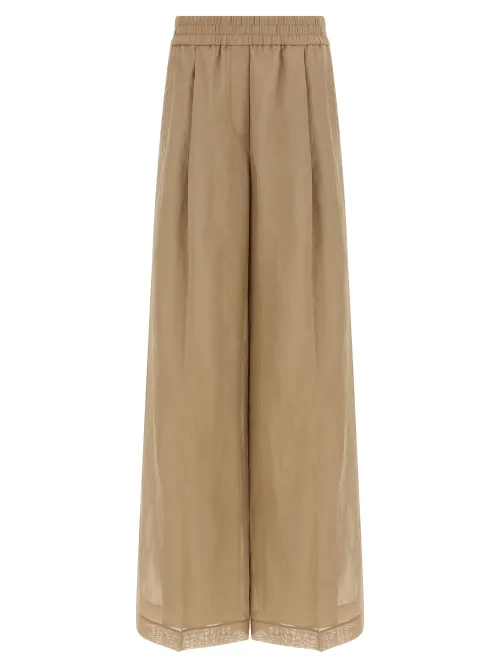 Brunello Cucinelli Loose Track Trousers — Beige