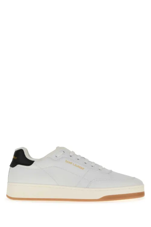 Saint Laurent Leather Low-Top Sneaker — White