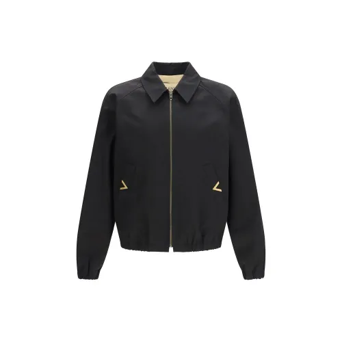 Valentino Cotton Bomber Jacket — Black