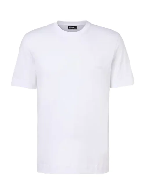 Zegna Logo Cotton Jersey T-Shirt — White