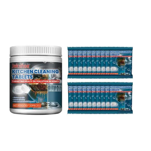 Jakehoe Effervescent Tablets for Cleaning Kitchen Stovetops, Sinks, Range Hoods, Stubborn Stains and Dirt S260313