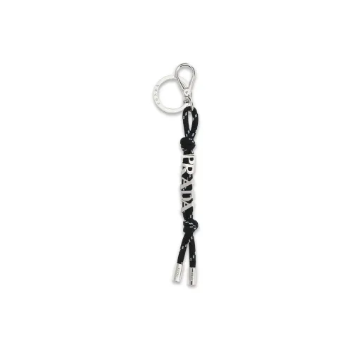Prada Logo-Lettered Recycled Polyamide Key Case — Black