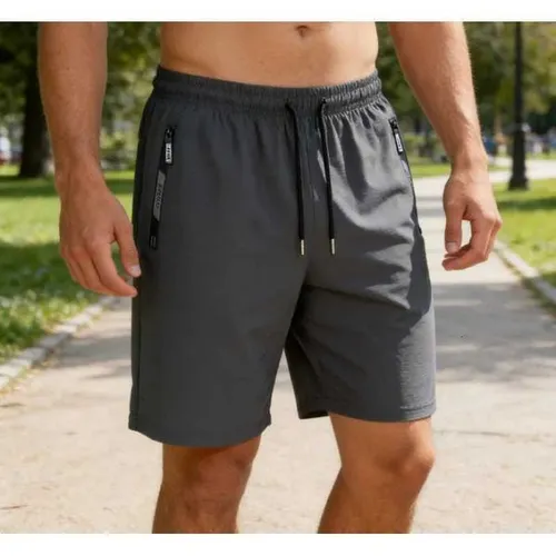 Mens Quick Dry Running Shorts Lightweight Athletic Shorts with Zipper Pockets Breathable Sports Shorts for Gym Workout SuT260319