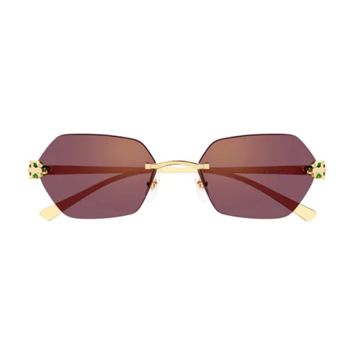 Cartier Eyewear CT0636S Gold-Tone Metal Sunglasses — Brown