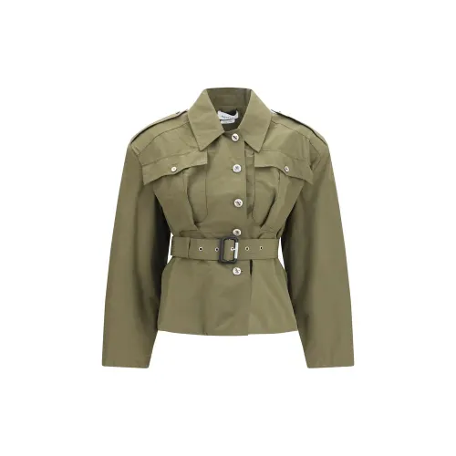 Alexander McQueen Belted Cotton Jacket — Green