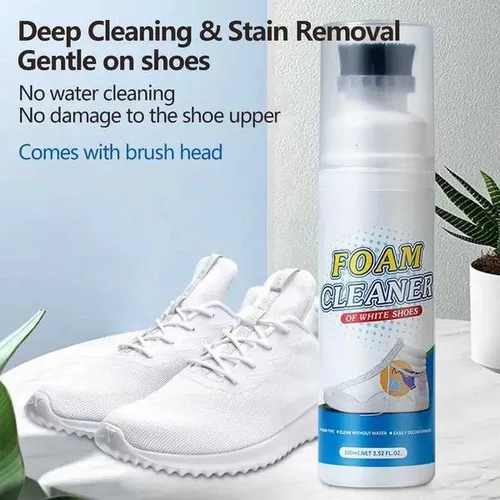100ml Sneaker Cleaner Foam Cleaner for White Shoes Boots Canvas Cleaning Stain Remover Spray Removes Dirt Grime and Yellow Y251009
