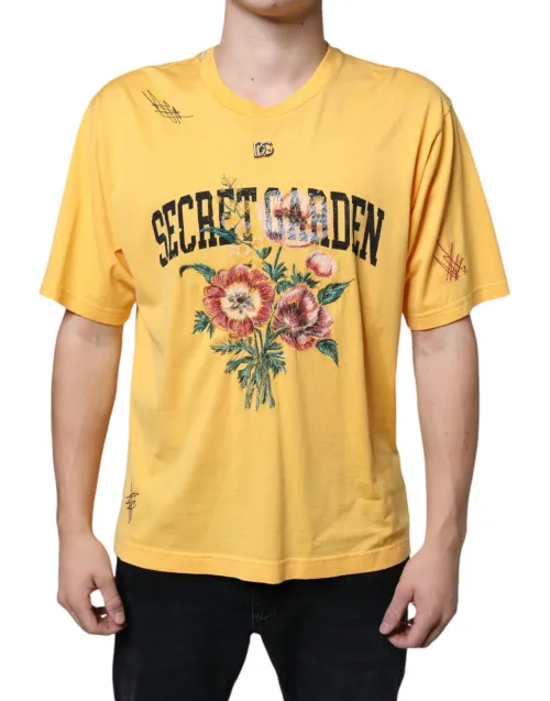 Dolce & Gabbana Secret Garden Floral T-Shirt — Yellow