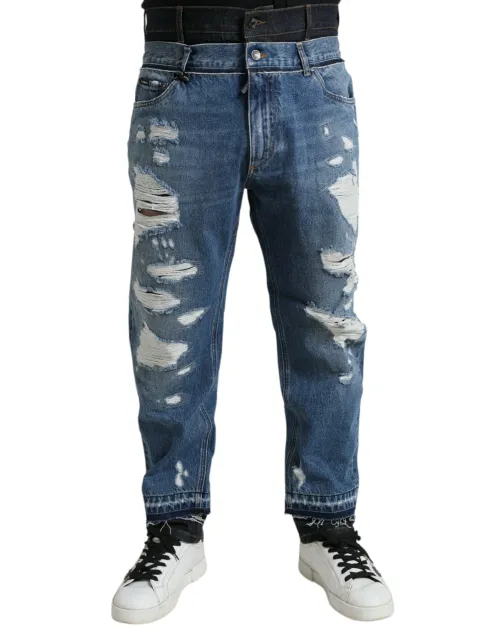 Dolce & Gabbana Distressed Denim Jeans — Blue