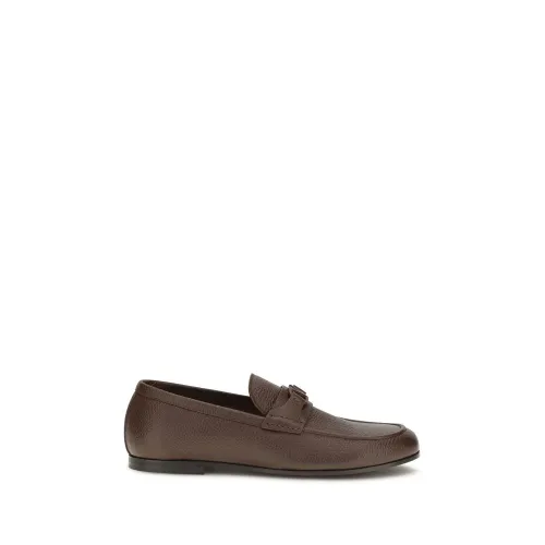 Valentino Garavani Deer Leather VLogo Loafer — Brown