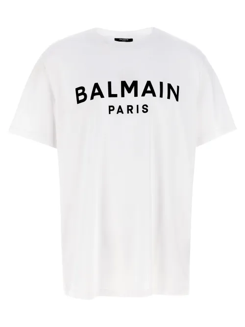 Balmain Logo-Printed Organic Cotton T-Shirt — White